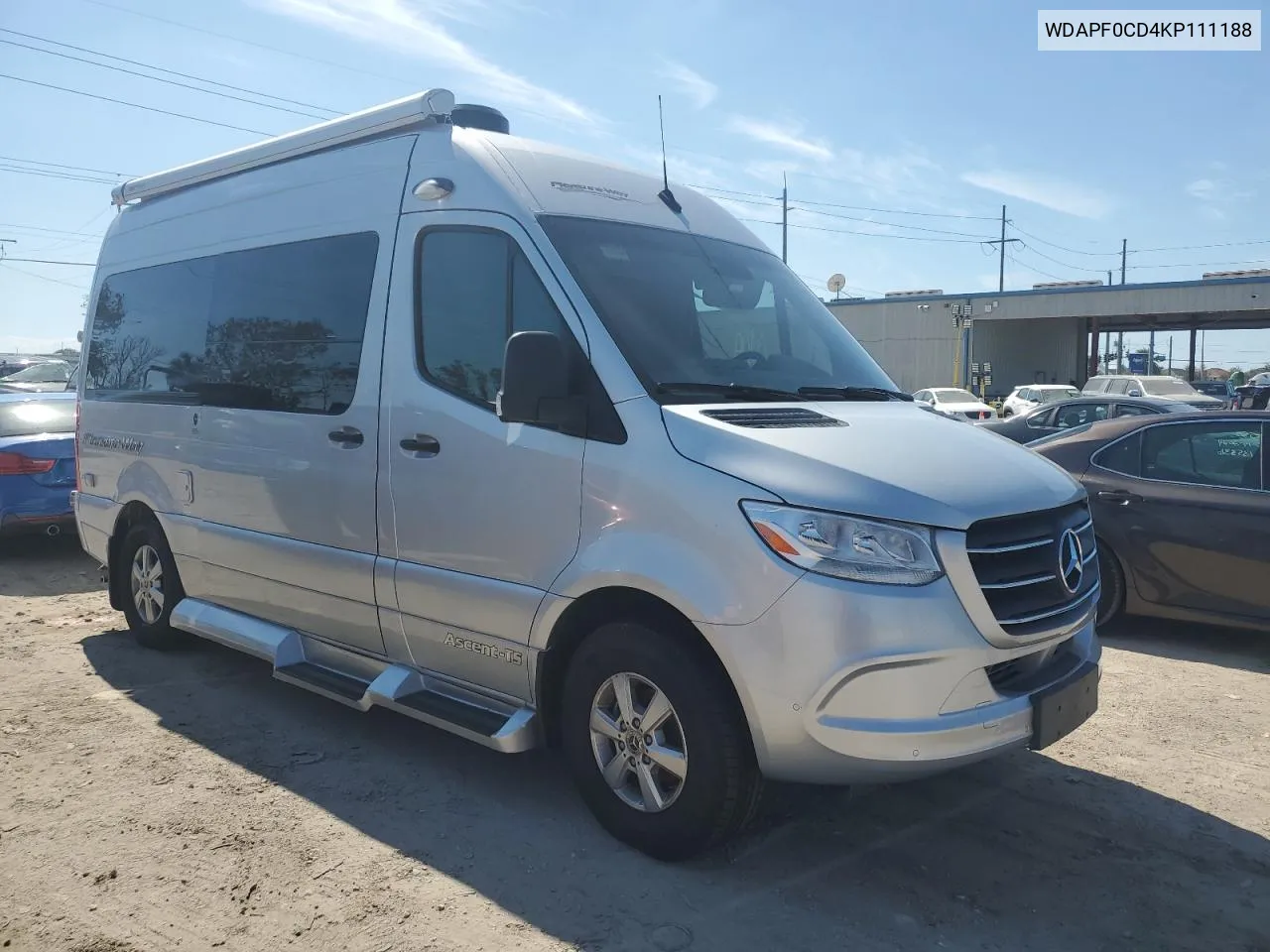 2019 Mercedes-Benz Sprinter 2500/3500 VIN: WDAPF0CD4KP111188 Lot: 77241234