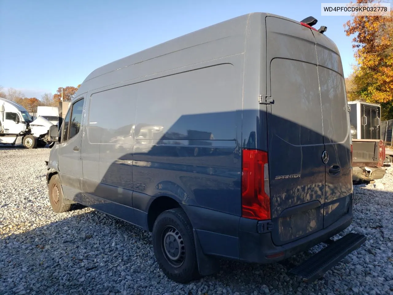 2019 Mercedes-Benz Sprinter 2500/3500 VIN: WD4PF0CD9KP032778 Lot: 79066684