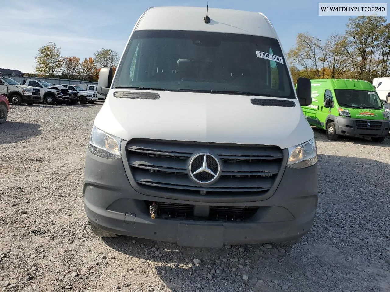 2020 Mercedes-Benz Sprinter 2500 VIN: W1W4EDHY2LT033240 Lot: 77081514