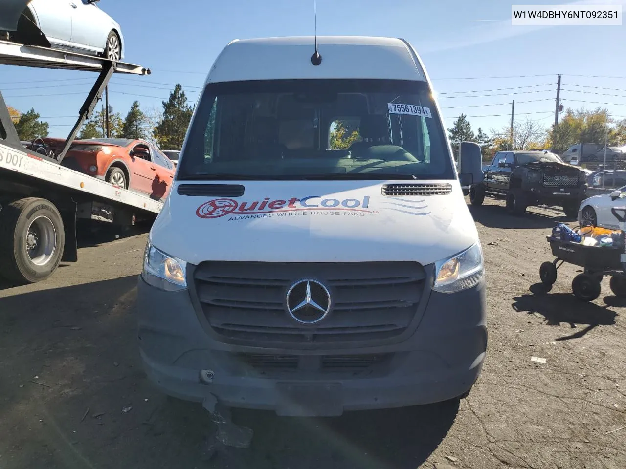 2022 Mercedes-Benz Sprinter 2500 VIN: W1W4DBHY6NT092351 Lot: 75561394