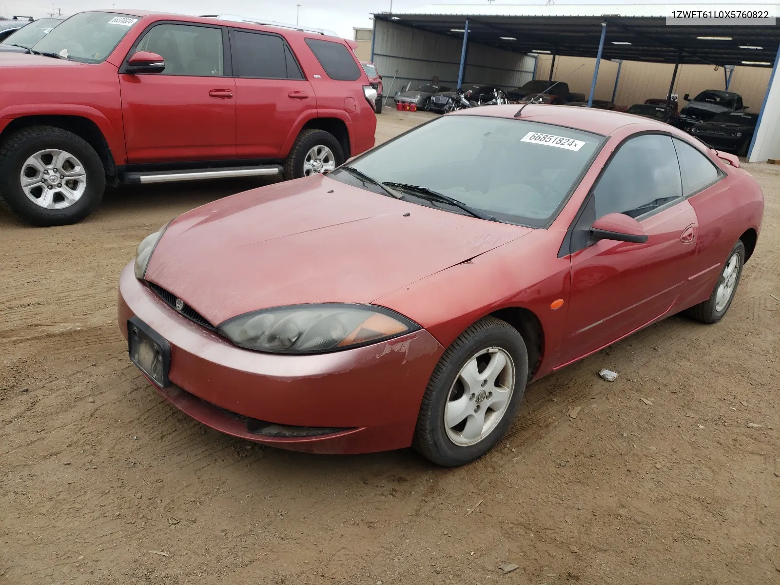 1999 Mercury Cougar V6 VIN: 1ZWFT61L0X5760822 Lot: 66851824