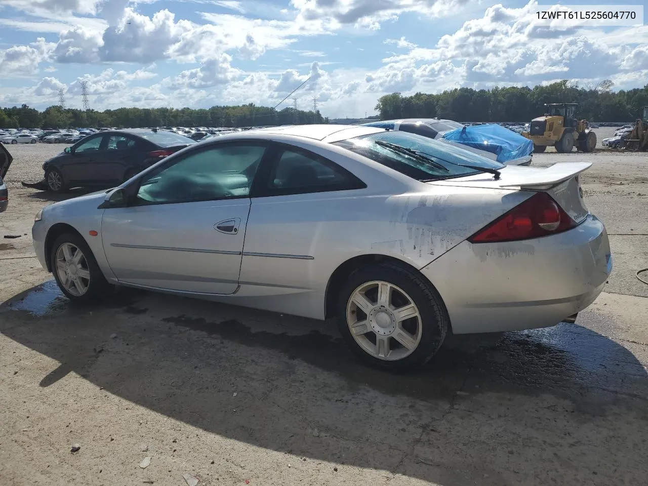 2002 Mercury Cougar V6 VIN: 1ZWFT61L525604770 Lot: 69766384