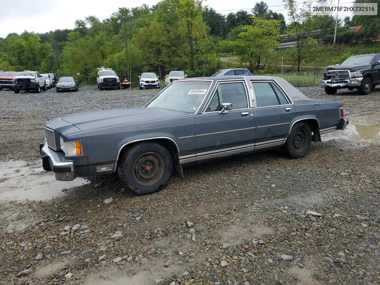 1987 Mercury Grand Marquis Ls VIN: 2MEBM75F2HX732516 Lot: 66463044