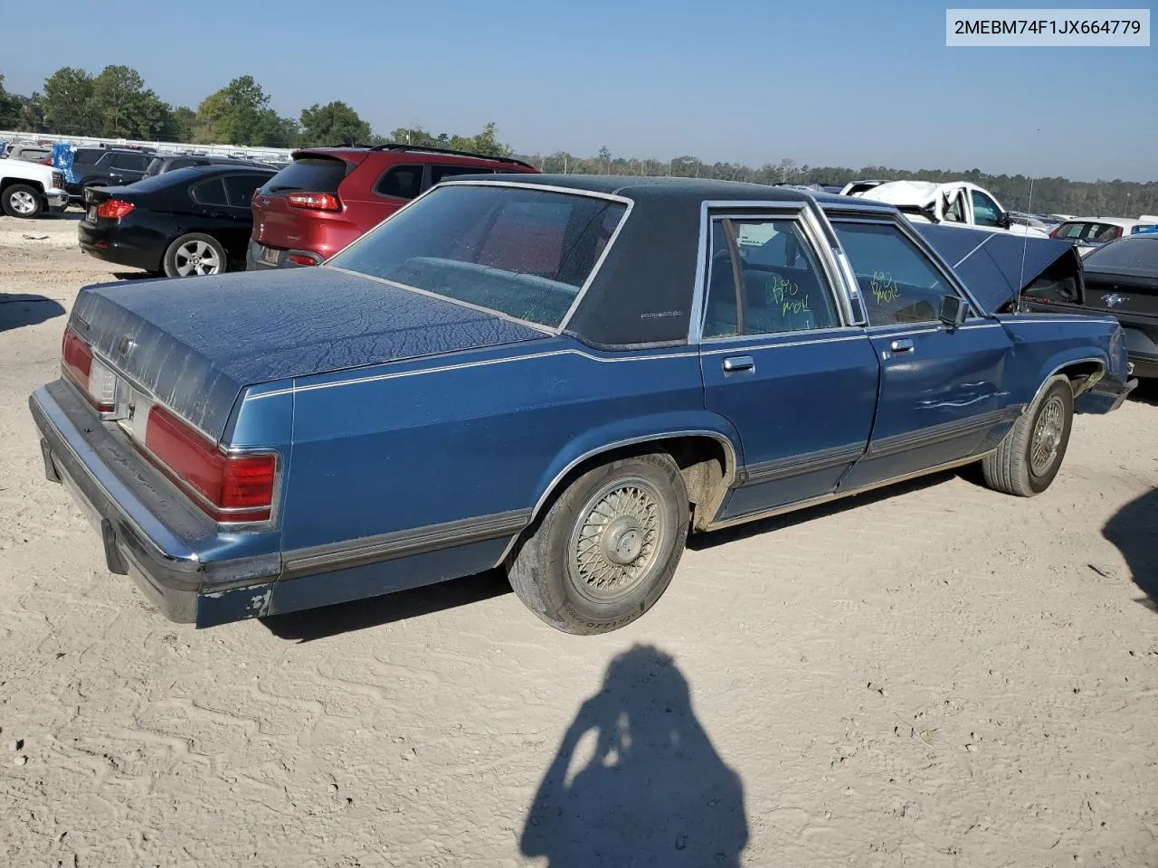 1988 Mercury Grand Marquis Gs VIN: 2MEBM74F1JX664779 Lot: 76826594