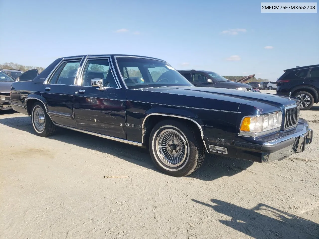 1991 Mercury Grand Marquis Ls VIN: 2MECM75F7MX652708 Lot: 77559734