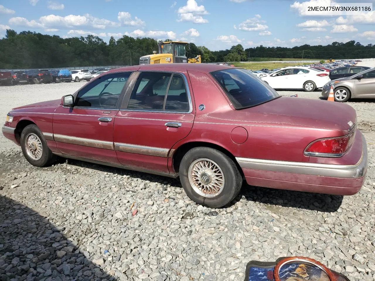 1992 Mercury Grand Marquis Ls VIN: 2MECM75W3NX681186 Lot: 68540774