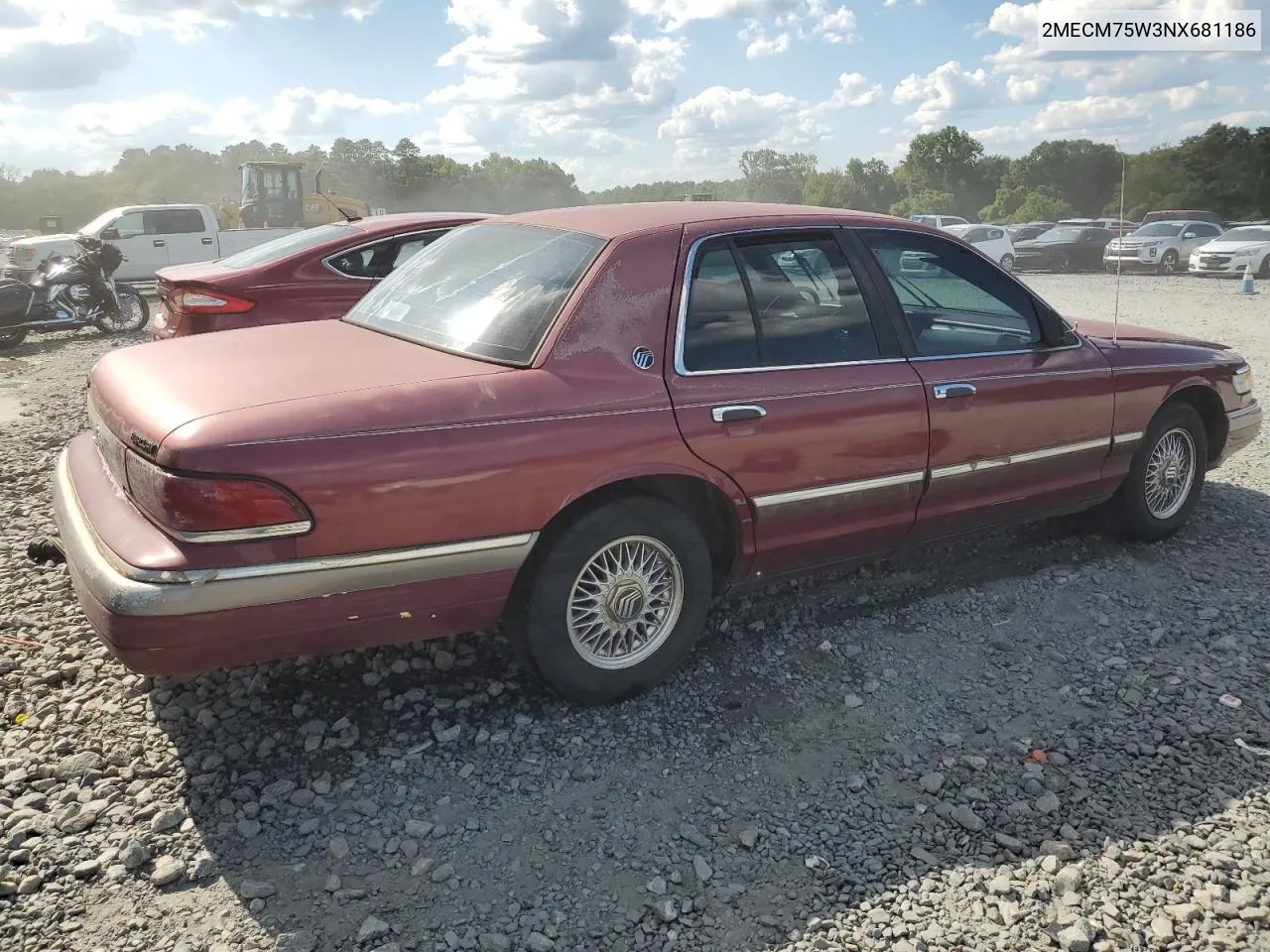 1992 Mercury Grand Marquis Ls VIN: 2MECM75W3NX681186 Lot: 68540774