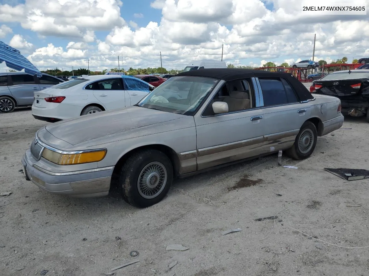 1992 Mercury Grand Marquis Gs VIN: 2MELM74WXNX754605 Lot: 72594934