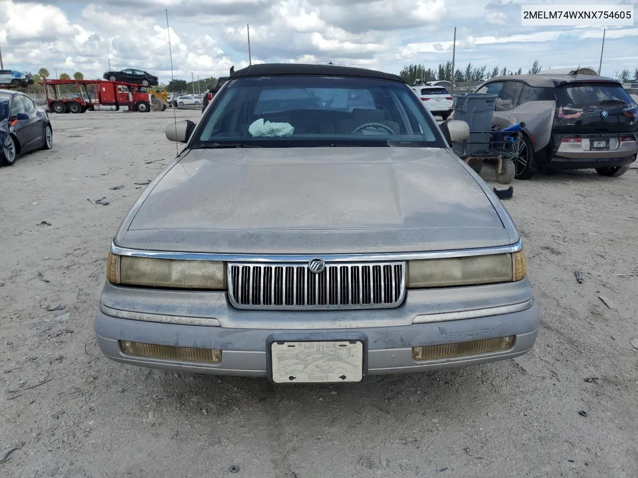 1992 Mercury Grand Marquis Gs VIN: 2MELM74WXNX754605 Lot: 72594934