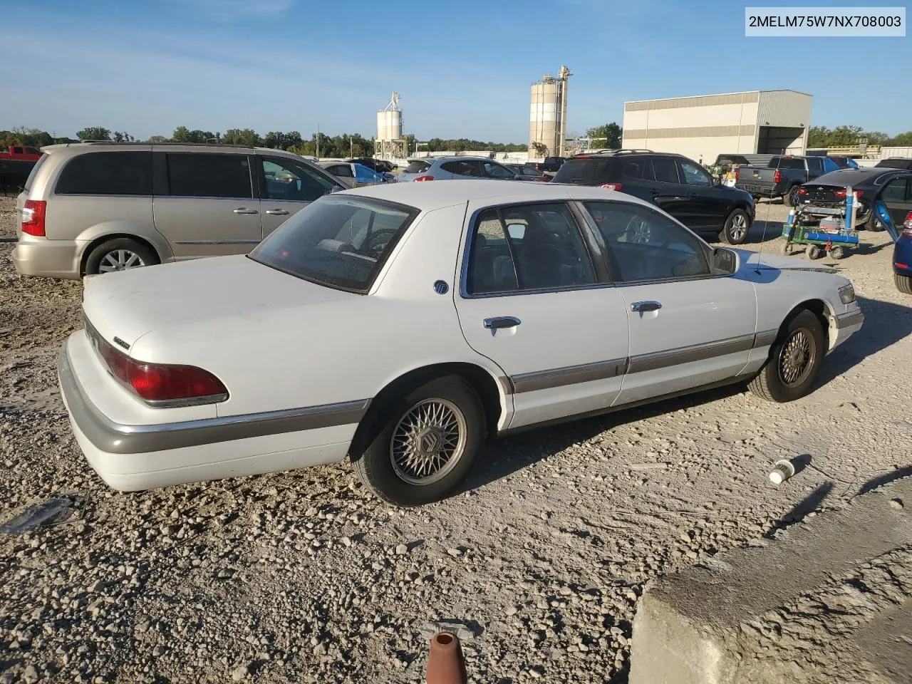 1992 Mercury Grand Marquis Ls VIN: 2MELM75W7NX708003 Lot: 73731034