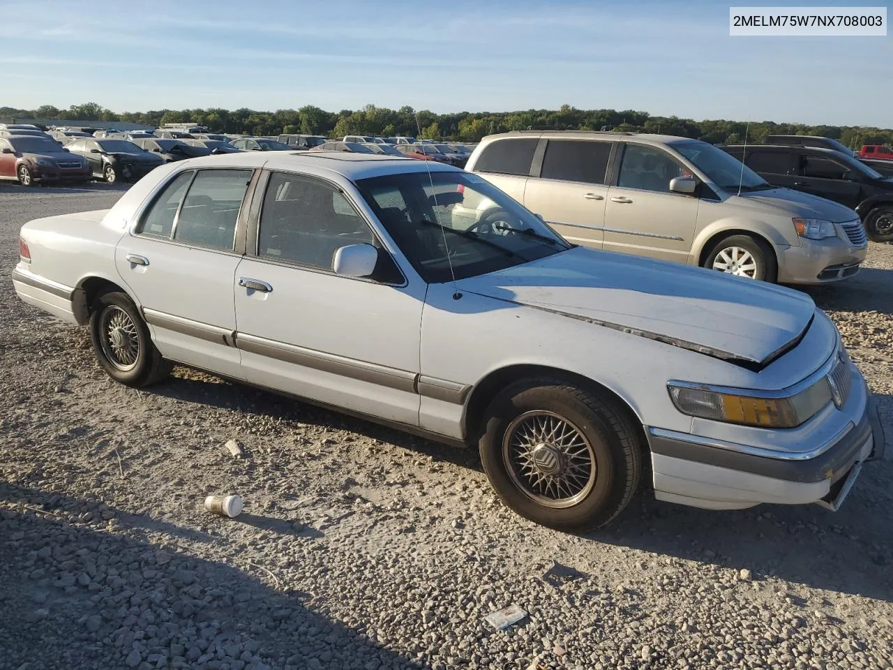 1992 Mercury Grand Marquis Ls VIN: 2MELM75W7NX708003 Lot: 73731034