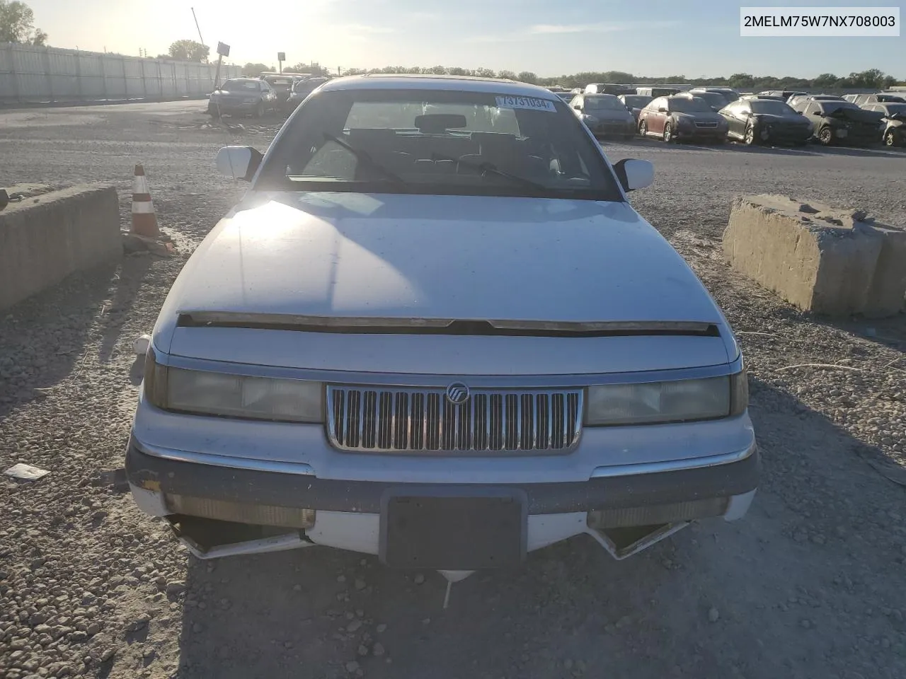 1992 Mercury Grand Marquis Ls VIN: 2MELM75W7NX708003 Lot: 73731034