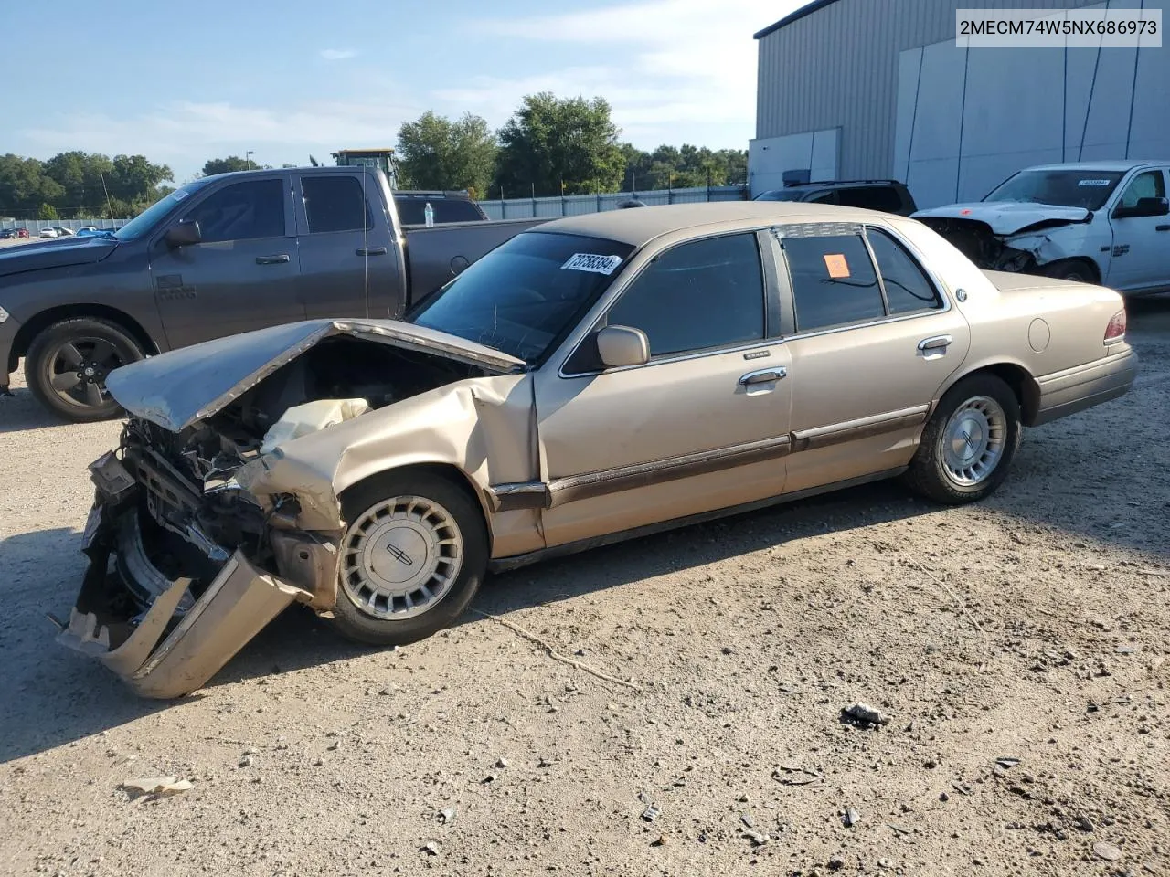 1992 Mercury Grand Marquis Gs VIN: 2MECM74W5NX686973 Lot: 73758384