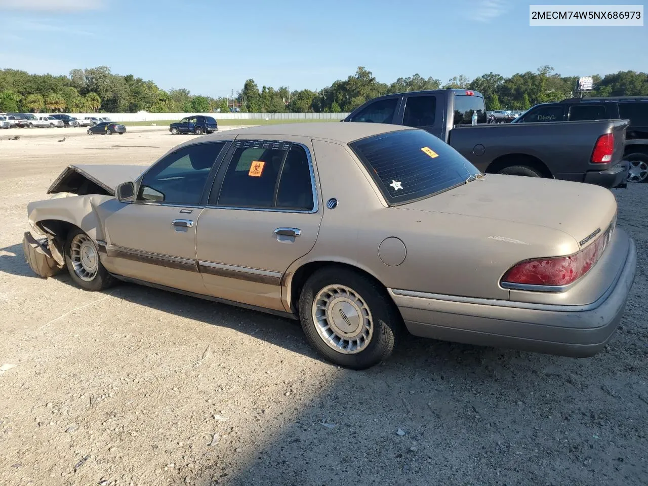 1992 Mercury Grand Marquis Gs VIN: 2MECM74W5NX686973 Lot: 73758384