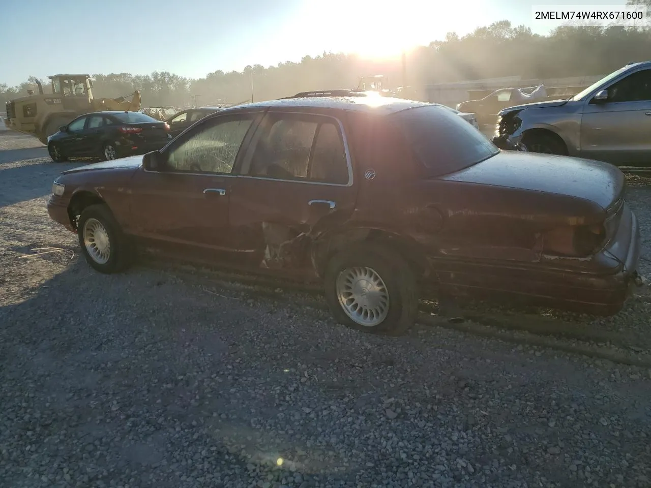 1994 Mercury Grand Marquis Gs VIN: 2MELM74W4RX671600 Lot: 76743294