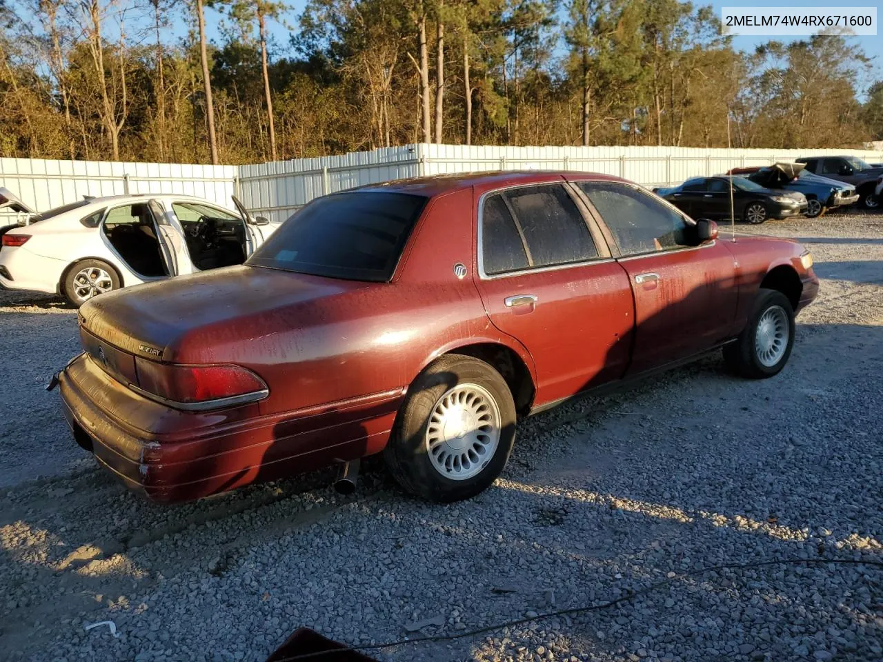 1994 Mercury Grand Marquis Gs VIN: 2MELM74W4RX671600 Lot: 76743294