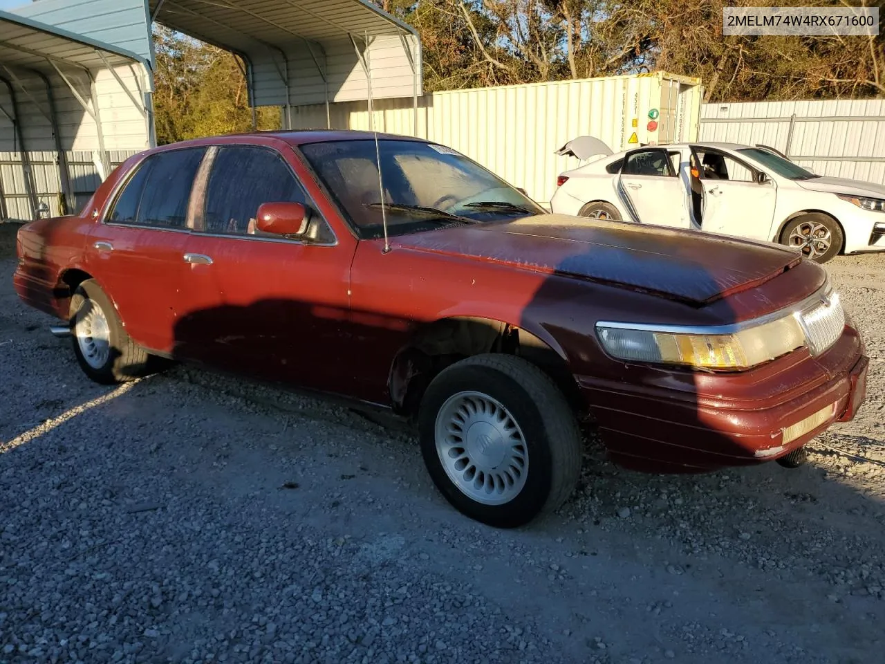 1994 Mercury Grand Marquis Gs VIN: 2MELM74W4RX671600 Lot: 76743294