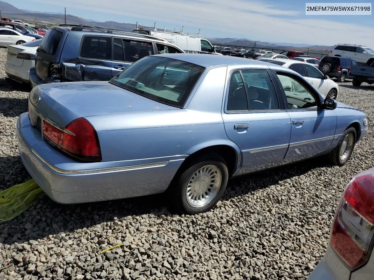 1998 Mercury Grand Marquis Ls VIN: 2MEFM75W5WX671998 Lot: 69538034