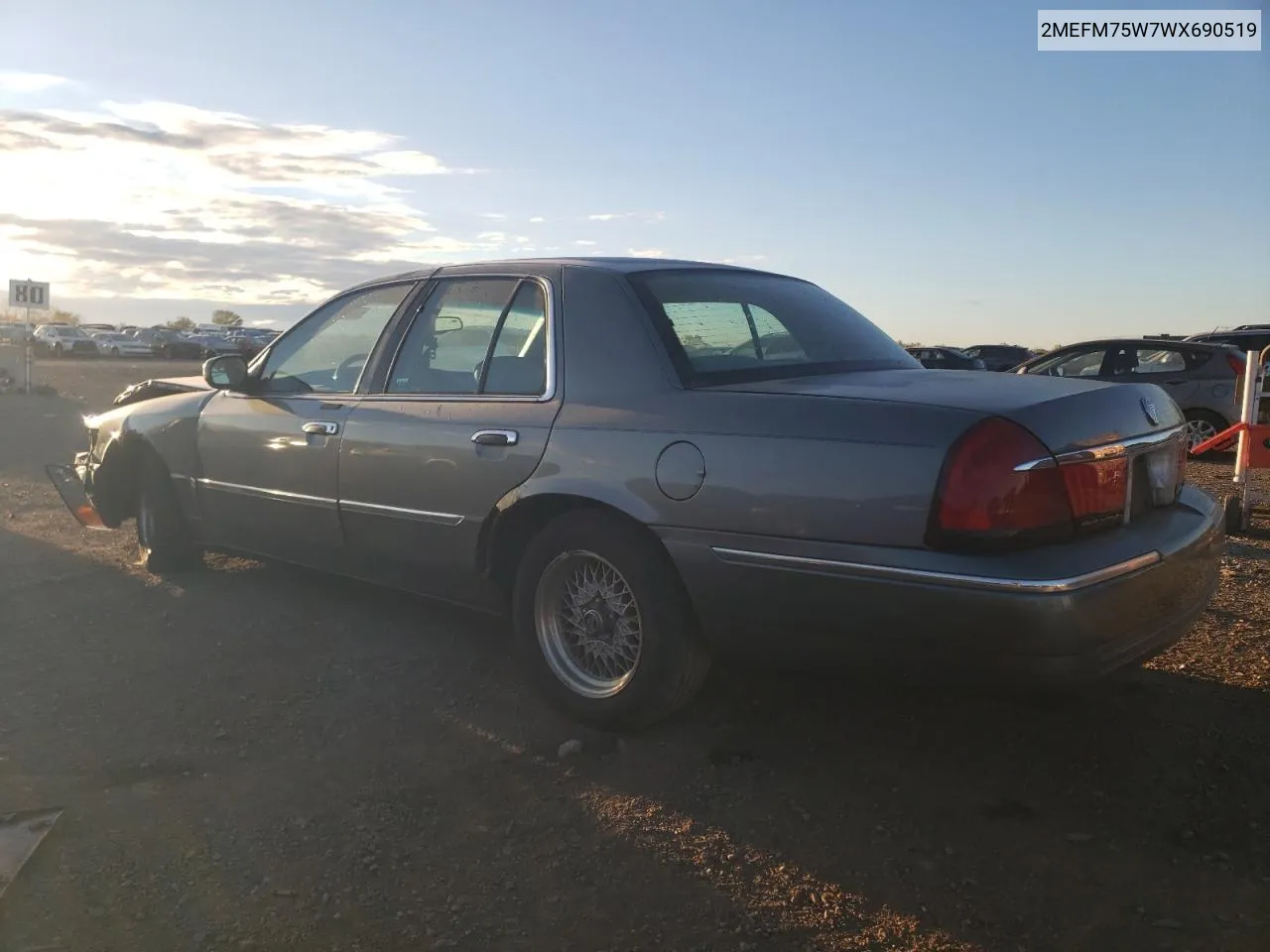 1998 Mercury Grand Marquis Ls VIN: 2MEFM75W7WX690519 Lot: 76008404