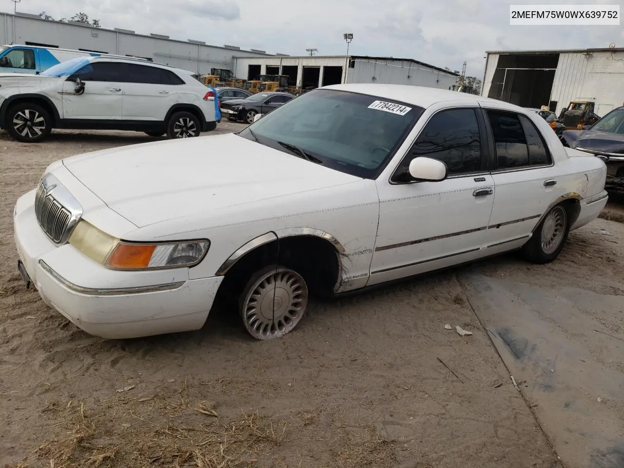 1998 Mercury Grand Marquis Ls VIN: 2MEFM75W0WX639752 Lot: 77842214