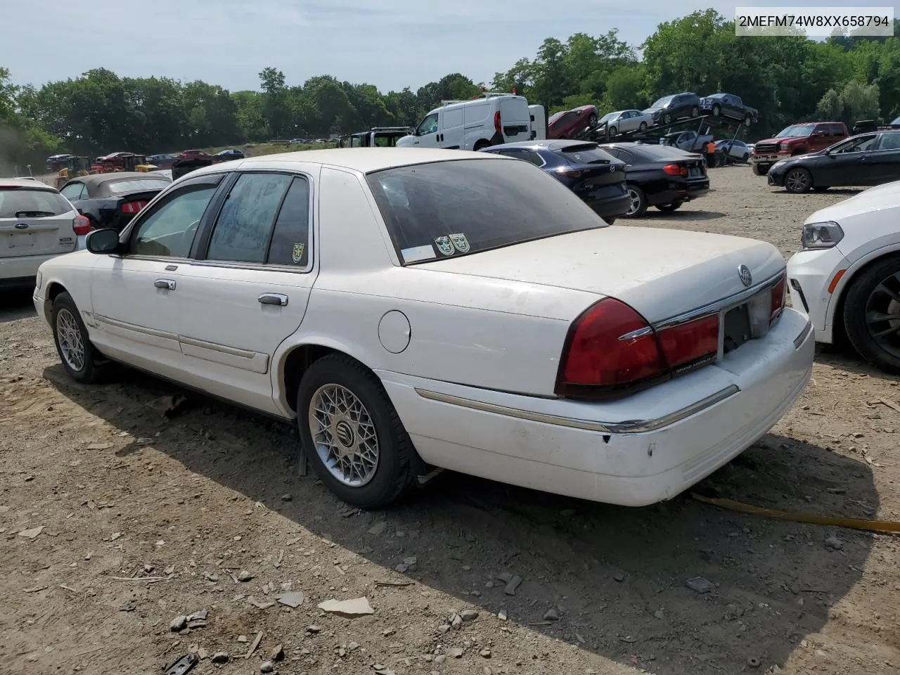 1999 Mercury Grand Marquis Gs VIN: 2MEFM74W8XX658794 Lot: 59934704