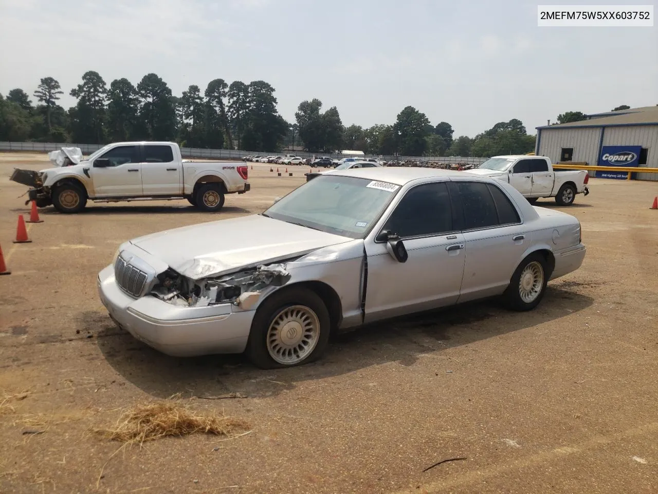 1999 Mercury Grand Marquis Ls VIN: 2MEFM75W5XX603752 Lot: 65968084