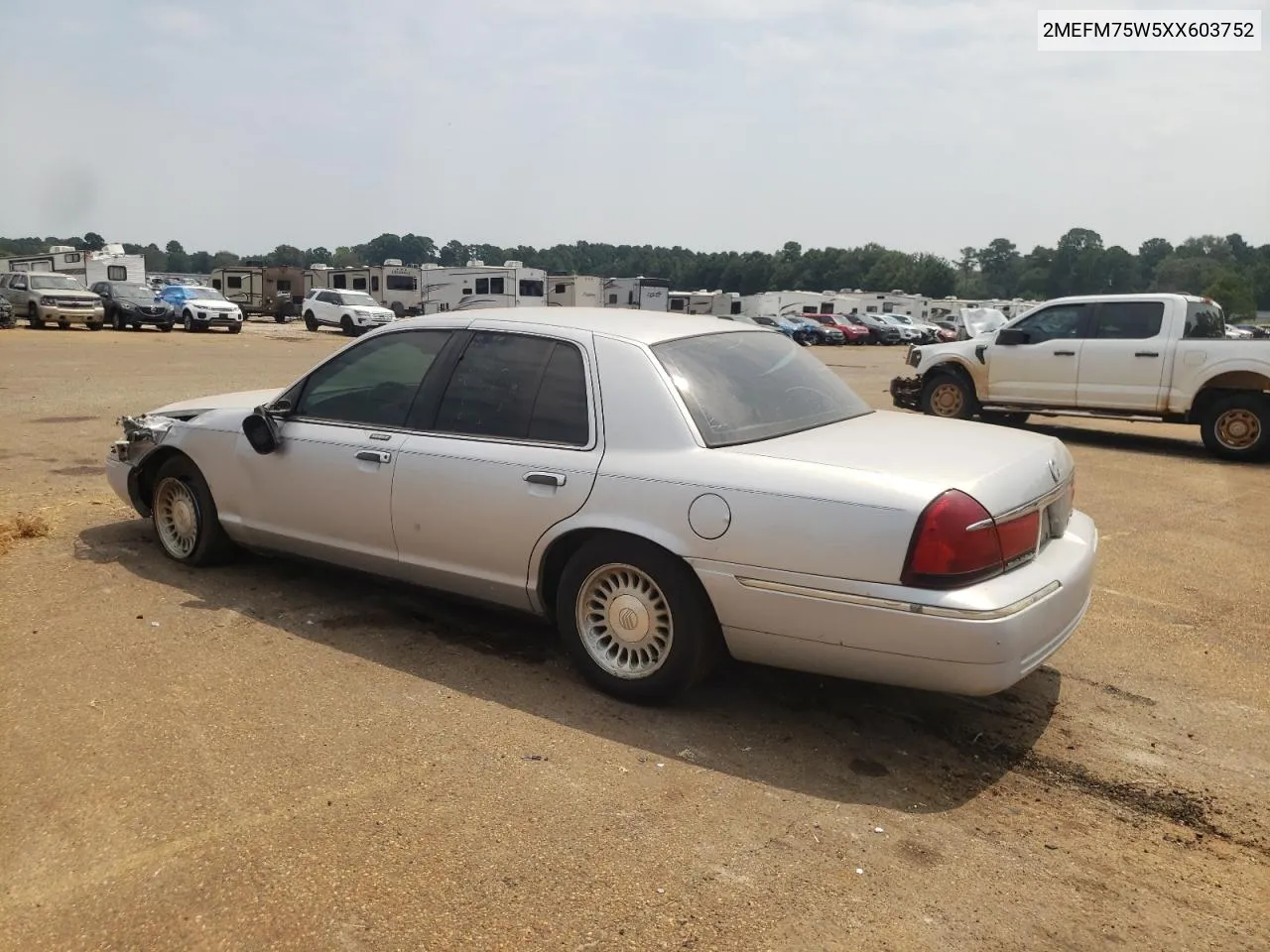 1999 Mercury Grand Marquis Ls VIN: 2MEFM75W5XX603752 Lot: 65968084