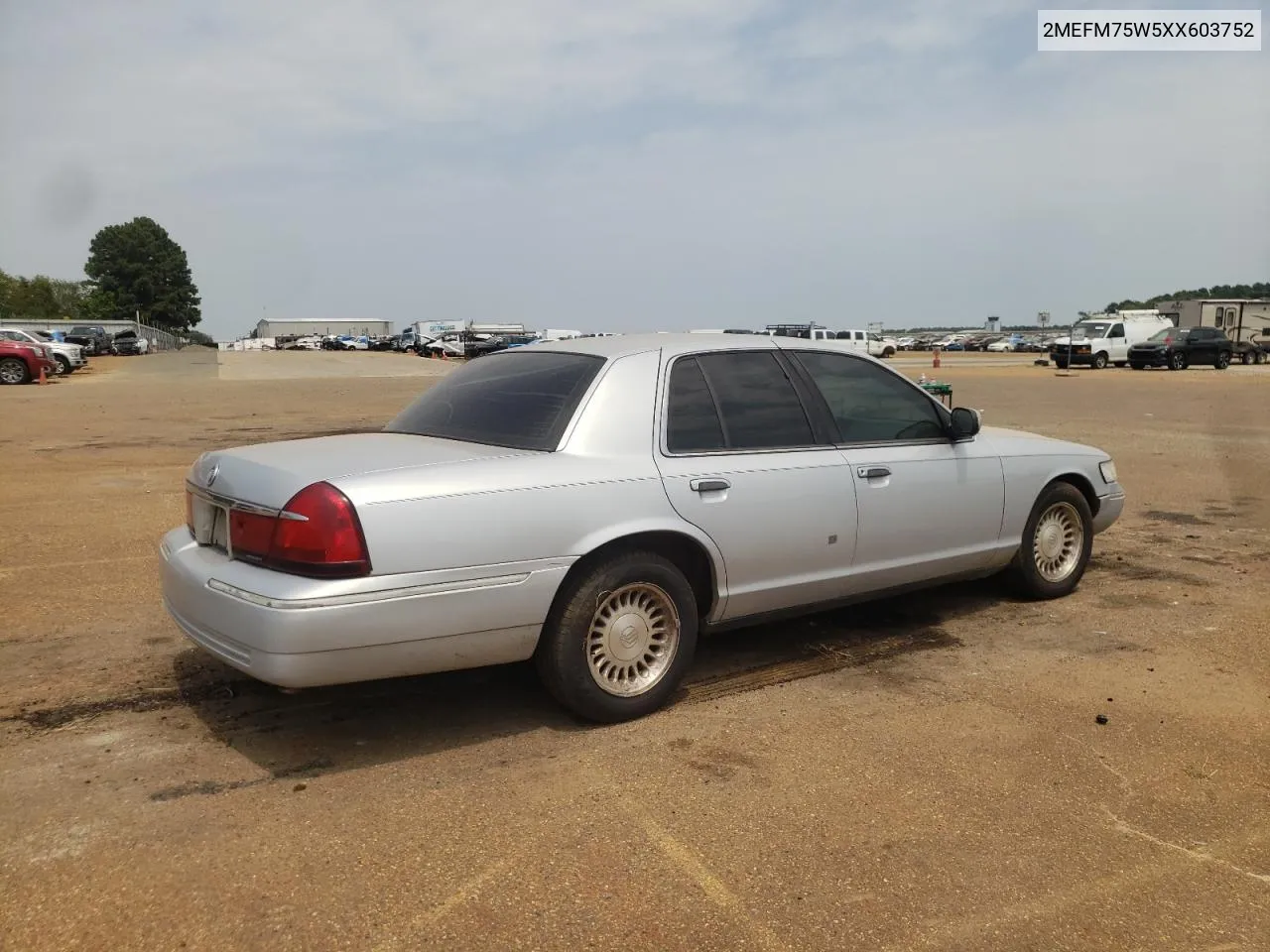 1999 Mercury Grand Marquis Ls VIN: 2MEFM75W5XX603752 Lot: 65968084