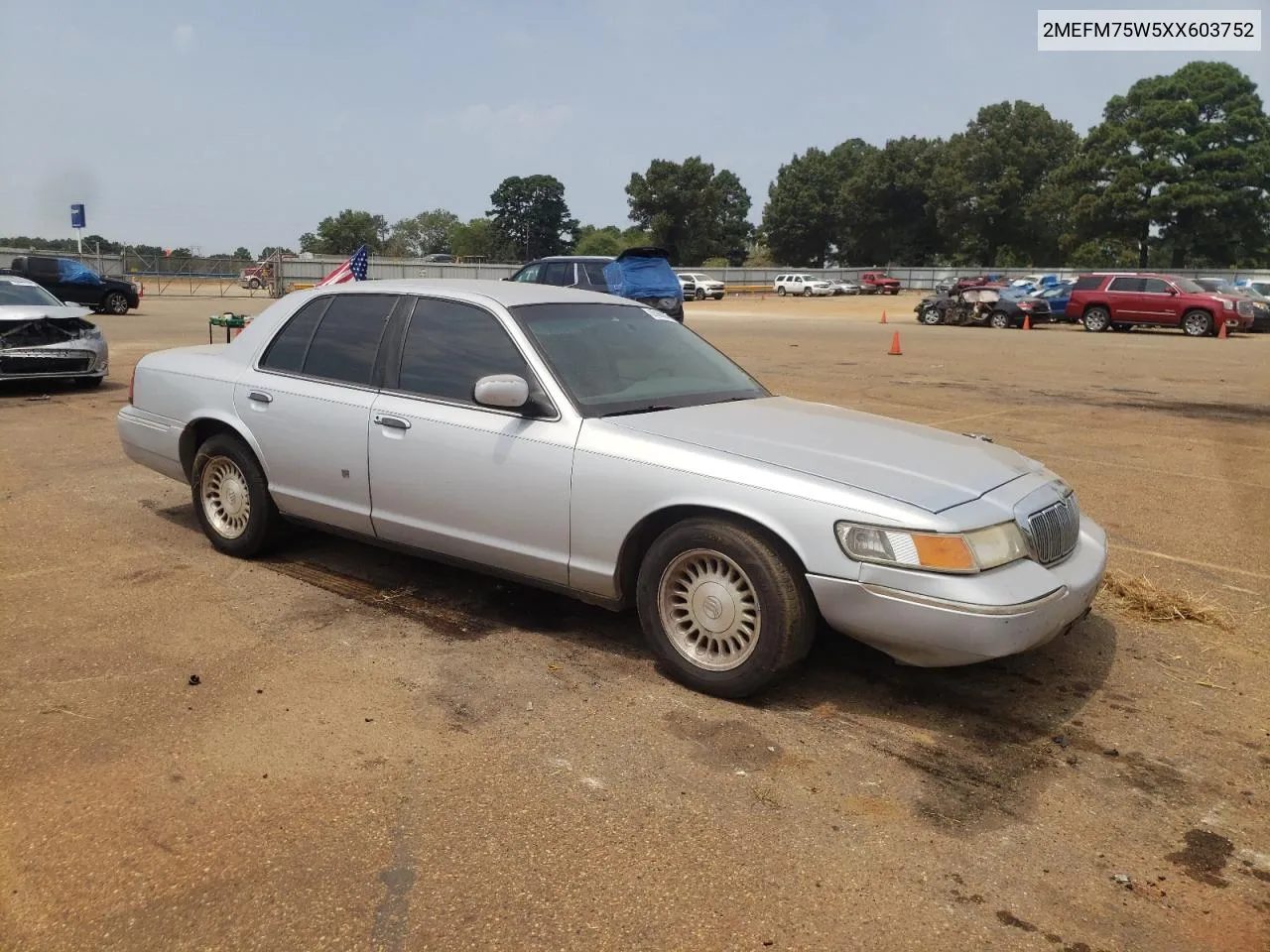 1999 Mercury Grand Marquis Ls VIN: 2MEFM75W5XX603752 Lot: 65968084