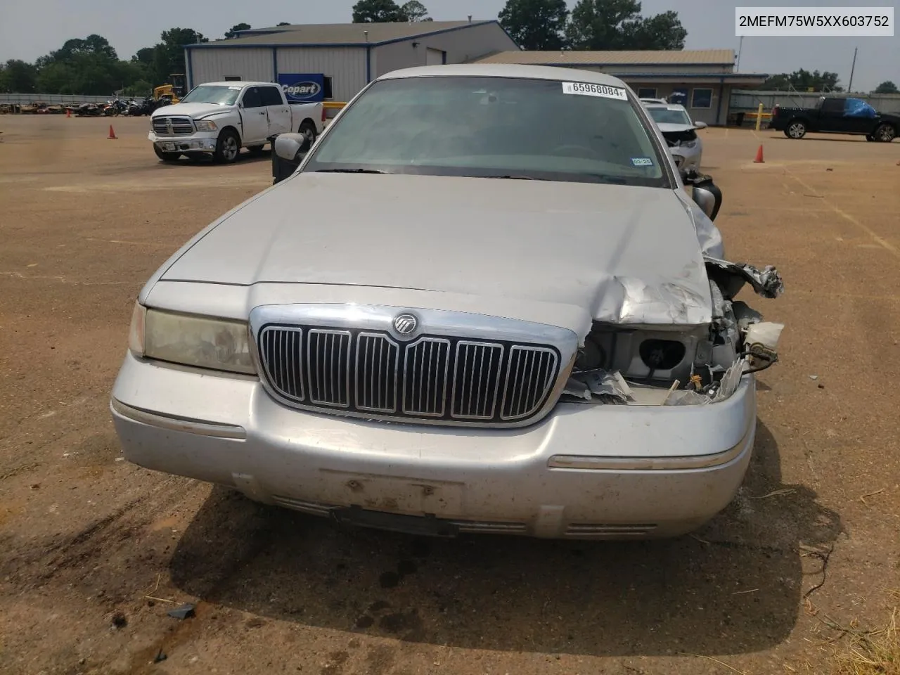 1999 Mercury Grand Marquis Ls VIN: 2MEFM75W5XX603752 Lot: 65968084