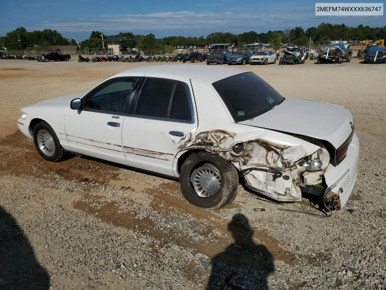 1999 Mercury Grand Marquis Gs VIN: 2MEFM74WXXX636747 Lot: 72039594