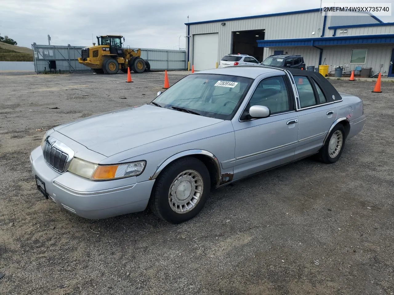 1999 Mercury Grand Marquis Gs VIN: 2MEFM74W9XX735740 Lot: 72839144