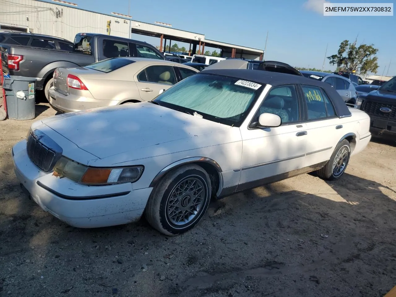 1999 Mercury Grand Marquis Ls VIN: 2MEFM75W2XX730832 Lot: 74223034