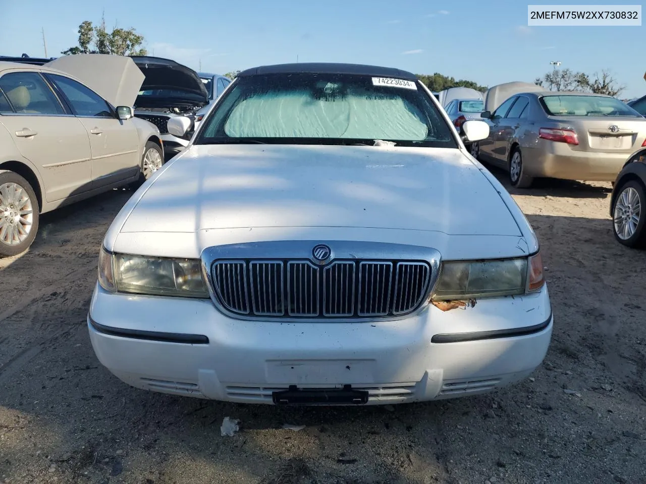 1999 Mercury Grand Marquis Ls VIN: 2MEFM75W2XX730832 Lot: 74223034