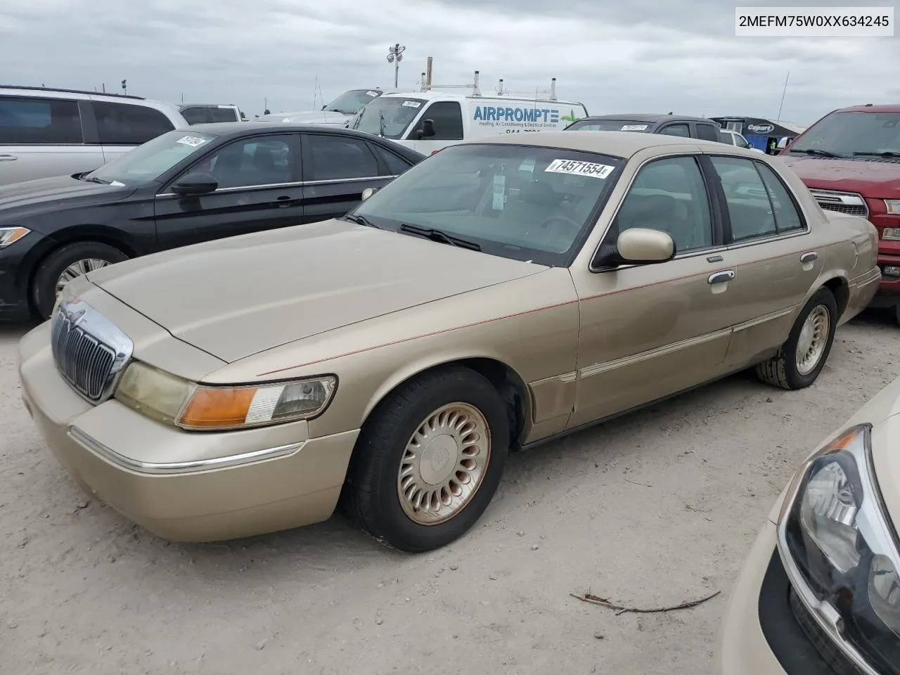 1999 Mercury Grand Marquis Ls VIN: 2MEFM75W0XX634245 Lot: 74571554