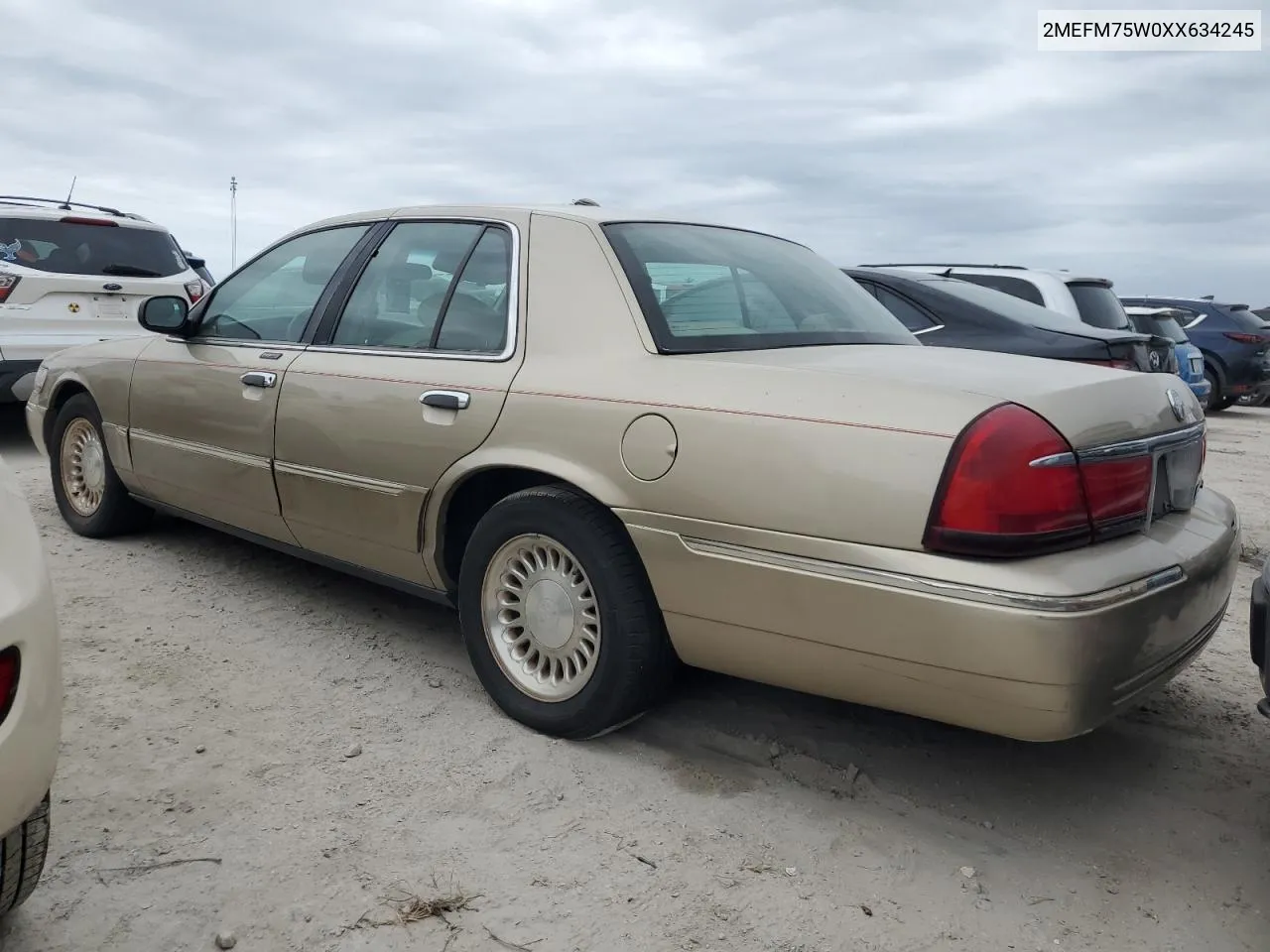 1999 Mercury Grand Marquis Ls VIN: 2MEFM75W0XX634245 Lot: 74571554