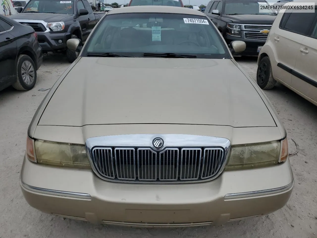 1999 Mercury Grand Marquis Ls VIN: 2MEFM75W0XX634245 Lot: 74571554