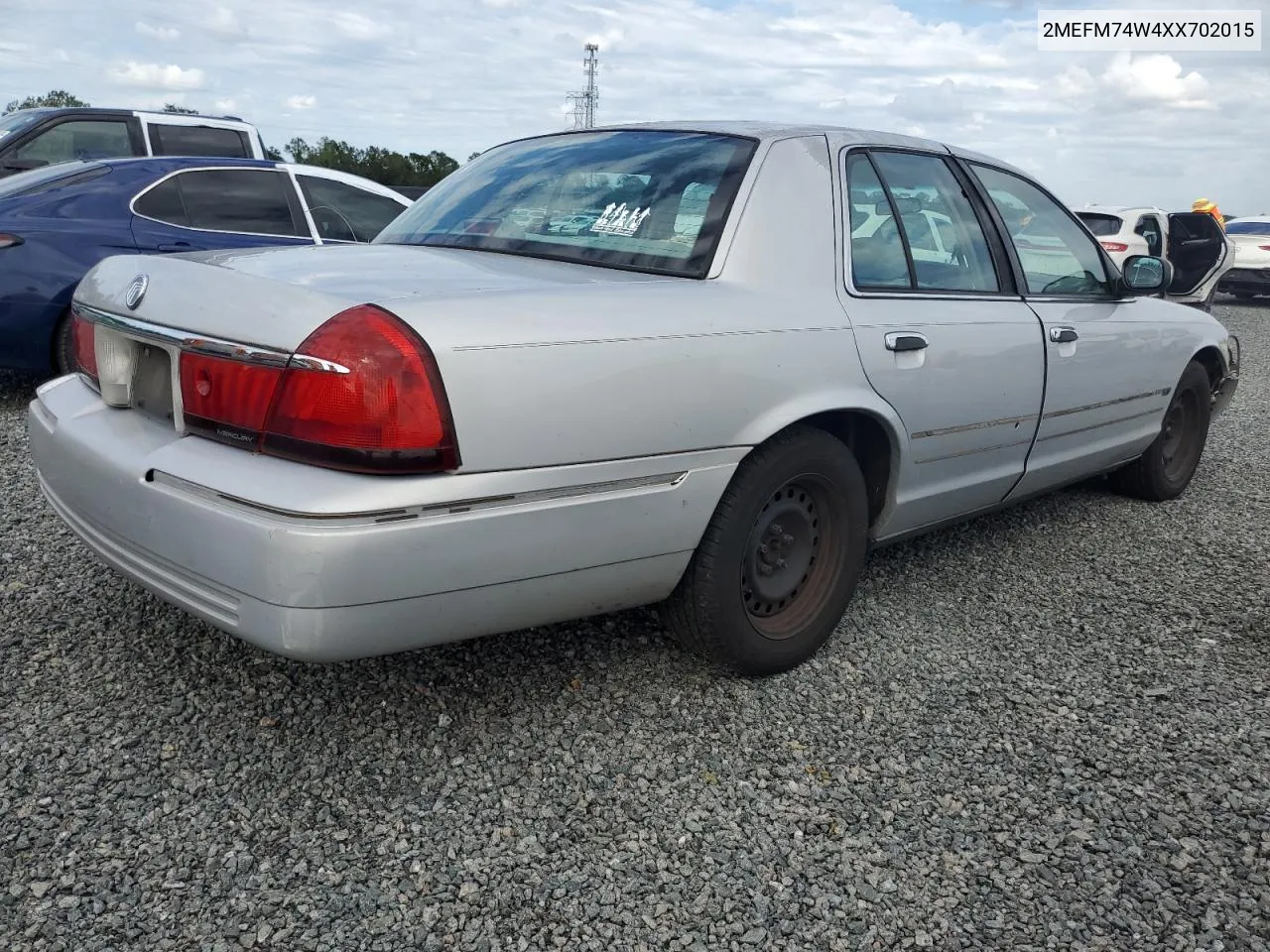 1999 Mercury Grand Marquis Gs VIN: 2MEFM74W4XX702015 Lot: 75640644