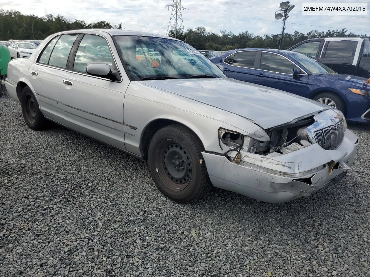 1999 Mercury Grand Marquis Gs VIN: 2MEFM74W4XX702015 Lot: 75640644