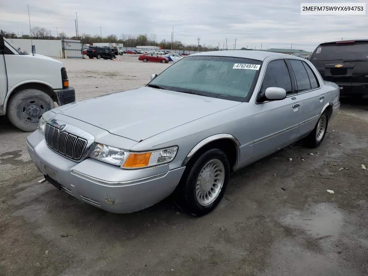 2000 Mercury Grand Marquis Ls VIN: 2MEFM75W9YX694753 Lot: 47624974