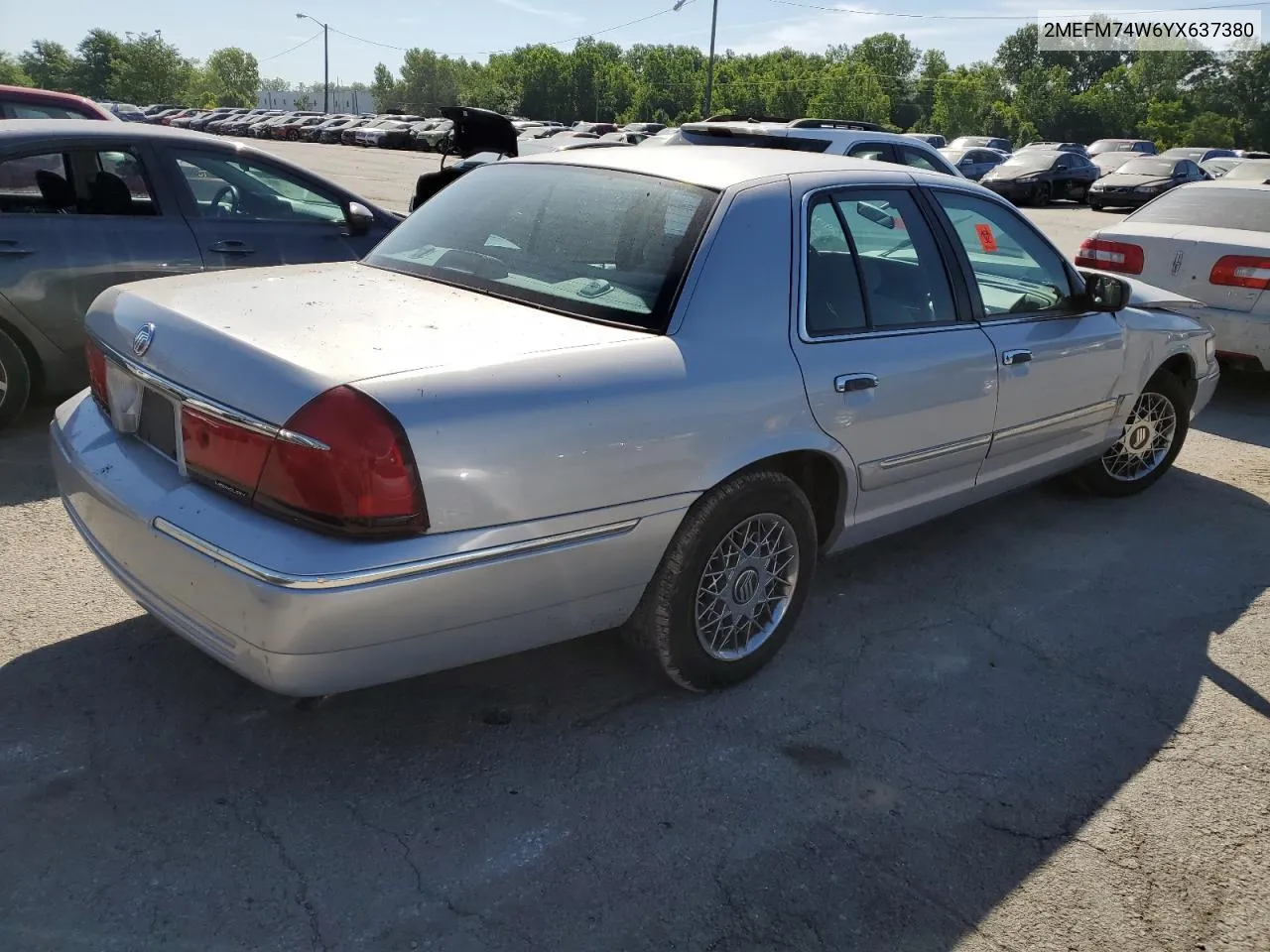 2000 Mercury Grand Marquis Gs VIN: 2MEFM74W6YX637380 Lot: 58703704