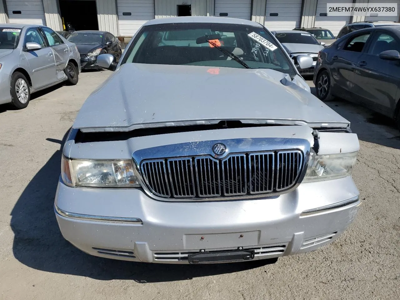 2000 Mercury Grand Marquis Gs VIN: 2MEFM74W6YX637380 Lot: 58703704