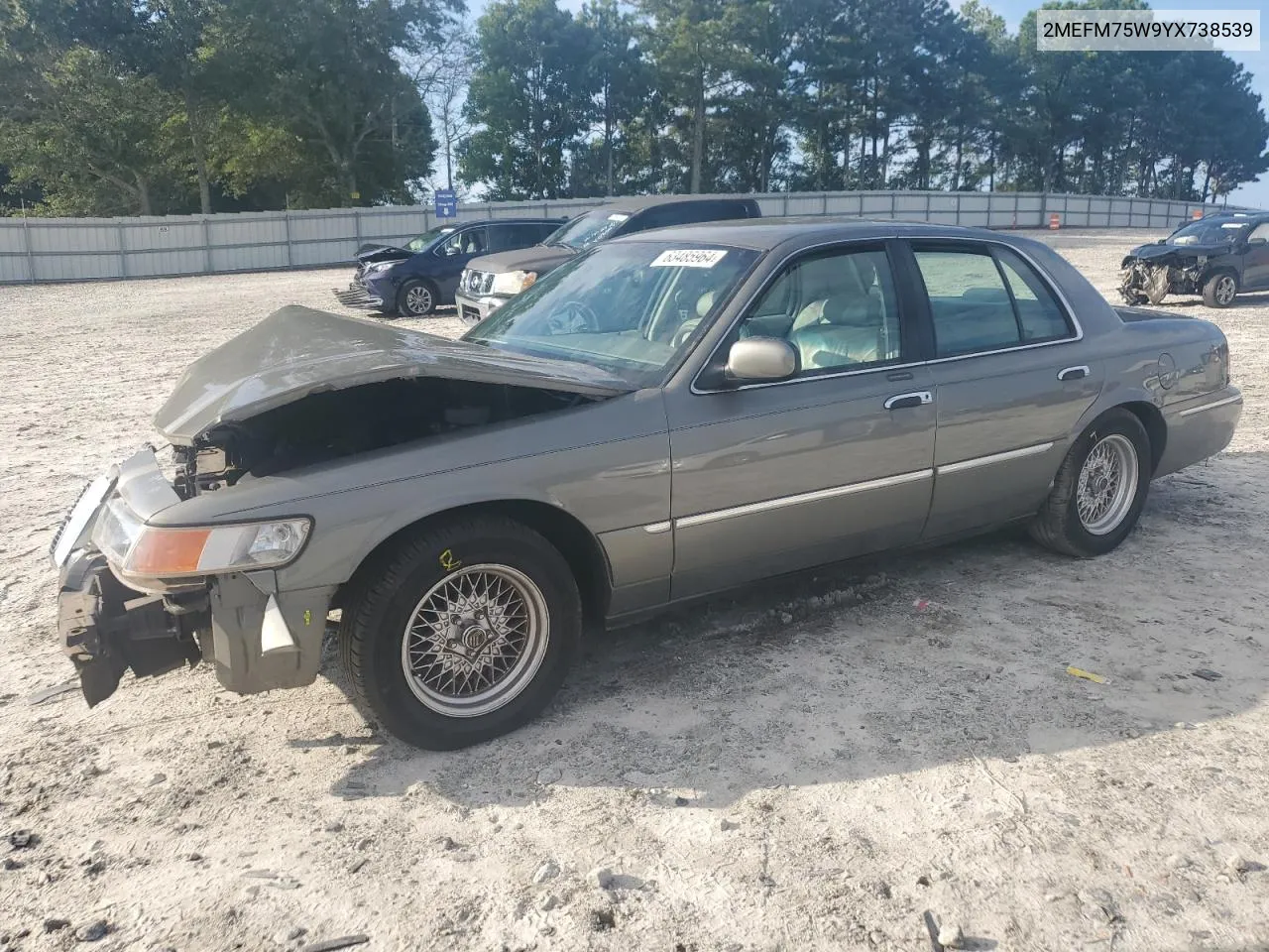 2000 Mercury Grand Marquis Ls VIN: 2MEFM75W9YX738539 Lot: 63485964