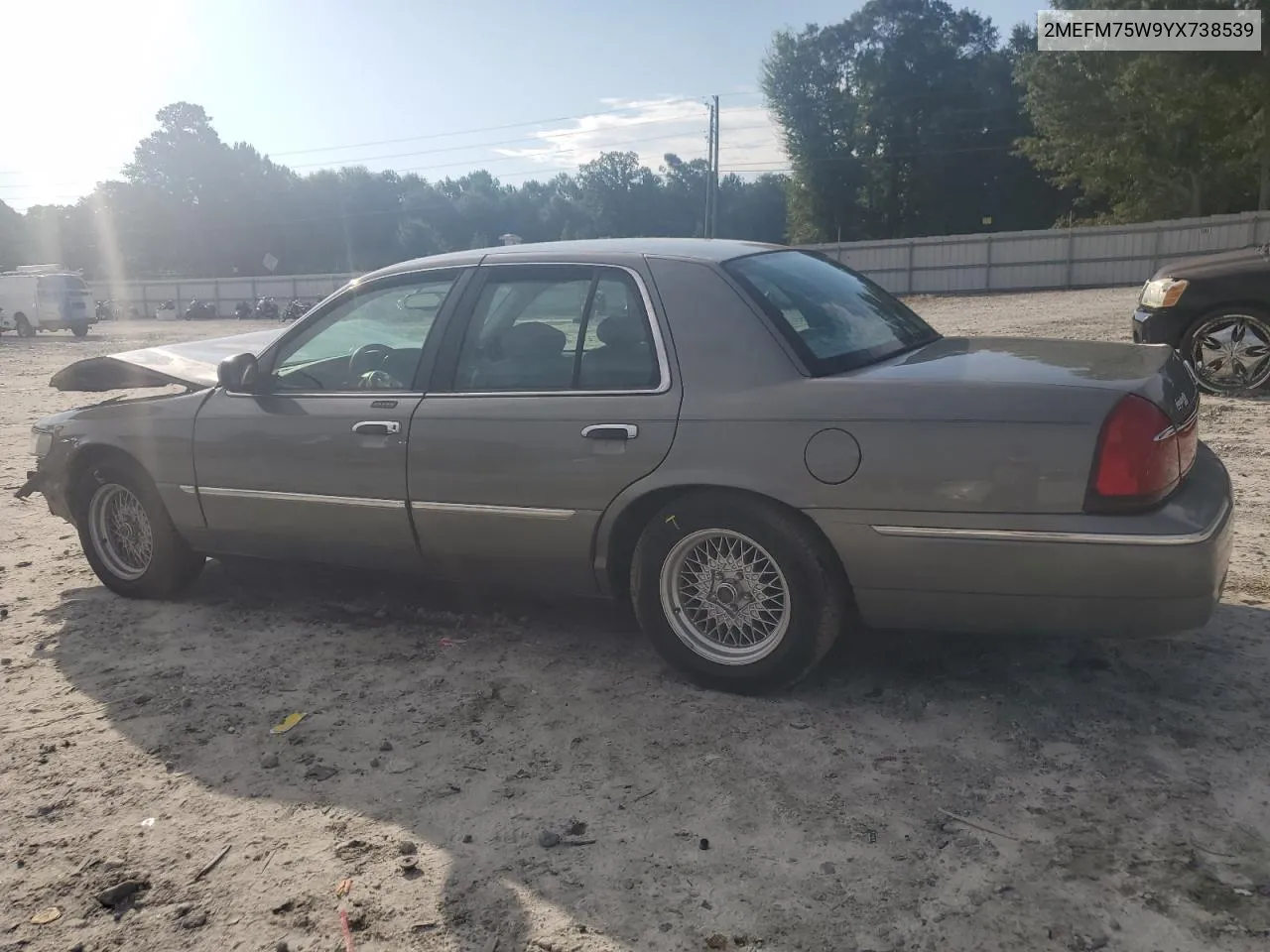 2000 Mercury Grand Marquis Ls VIN: 2MEFM75W9YX738539 Lot: 63485964