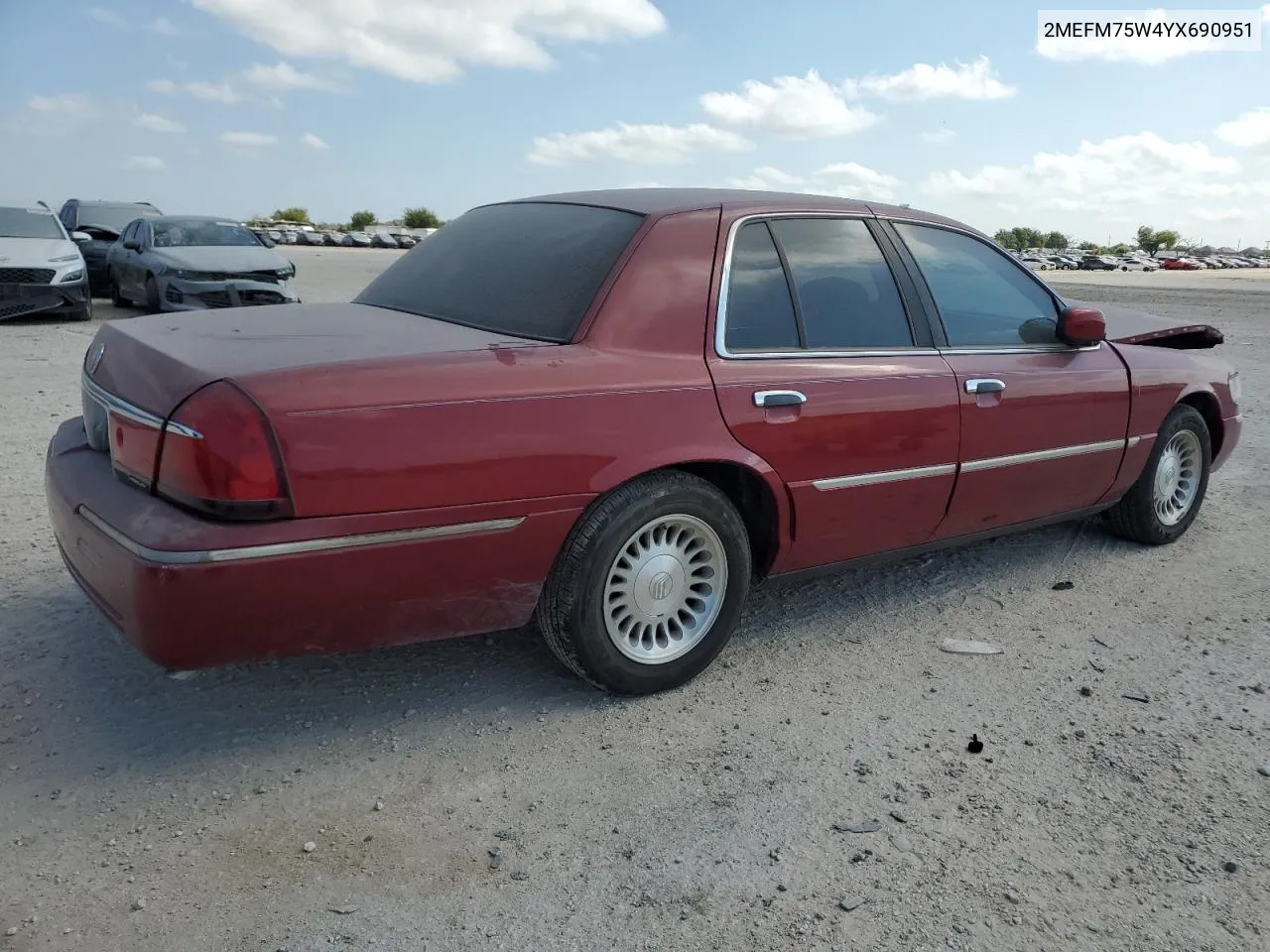 2000 Mercury Grand Marquis Ls VIN: 2MEFM75W4YX690951 Lot: 65143304