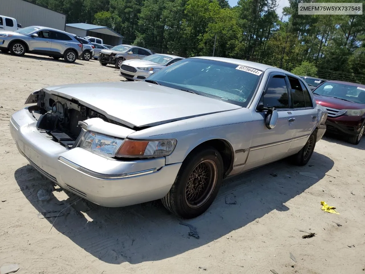 2000 Mercury Grand Marquis Ls VIN: 2MEFM75W5YX737548 Lot: 65756444