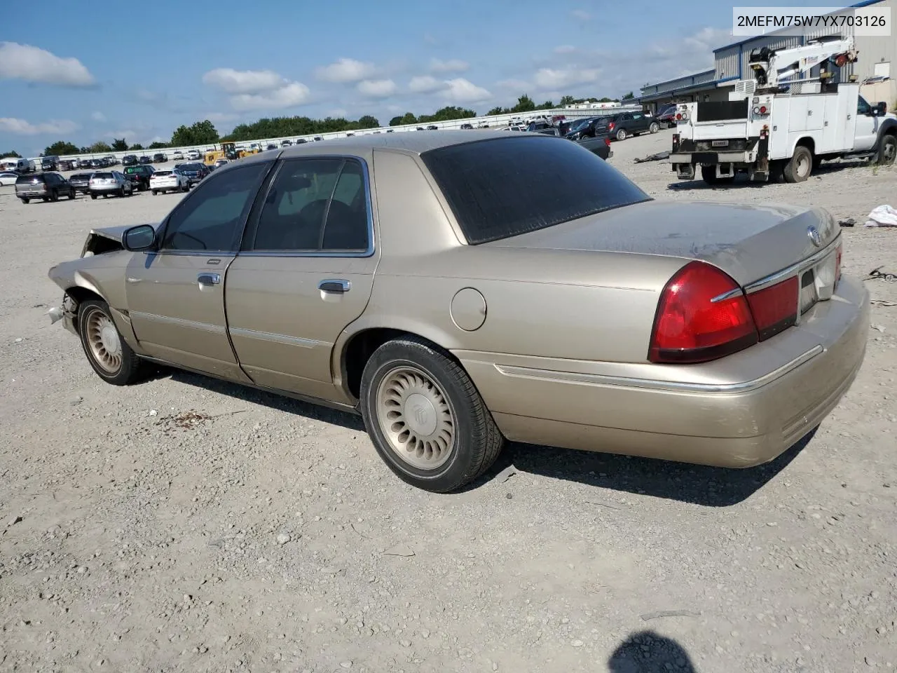 2000 Mercury Grand Marquis Ls VIN: 2MEFM75W7YX703126 Lot: 66594094