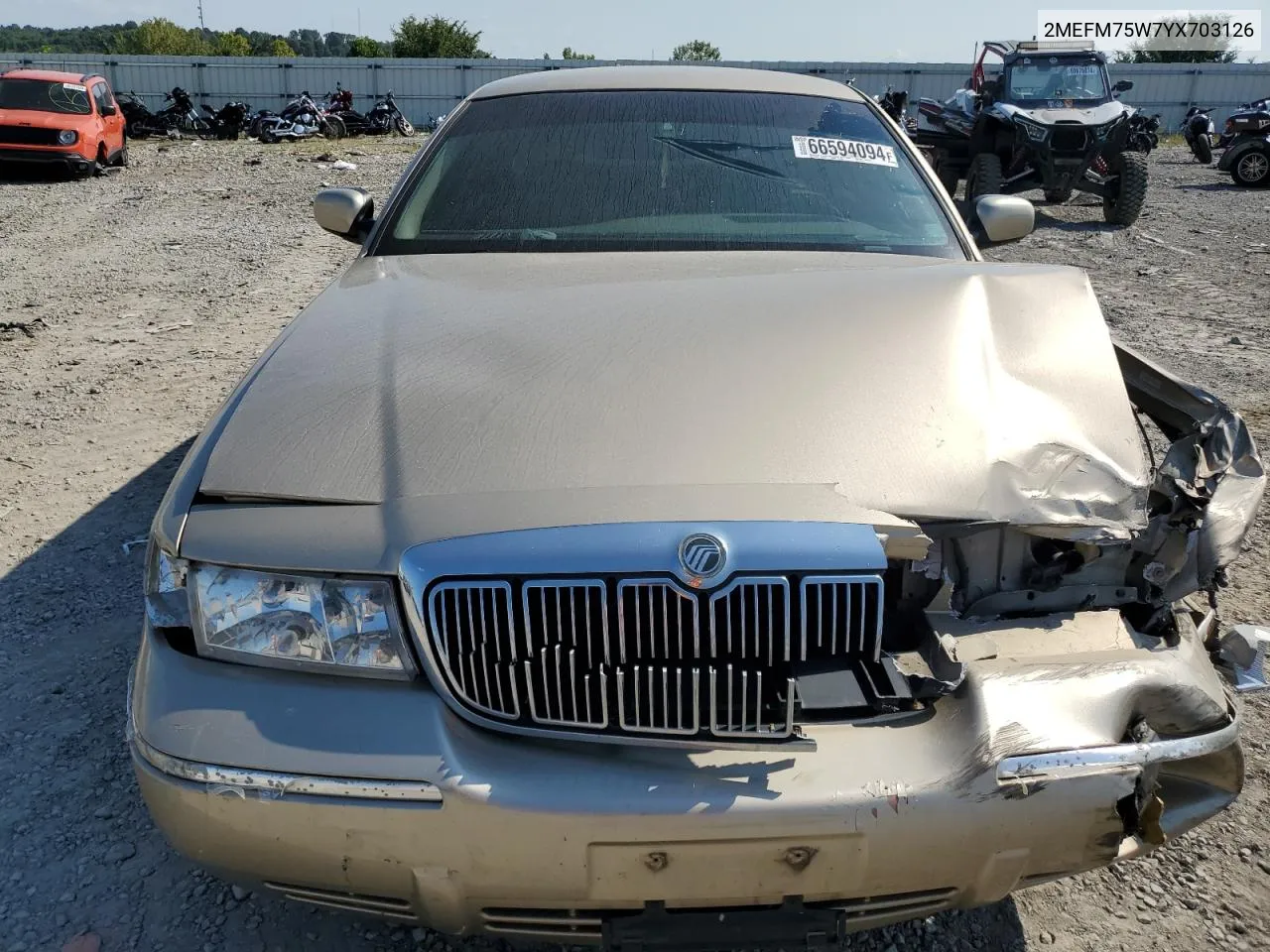 2000 Mercury Grand Marquis Ls VIN: 2MEFM75W7YX703126 Lot: 66594094