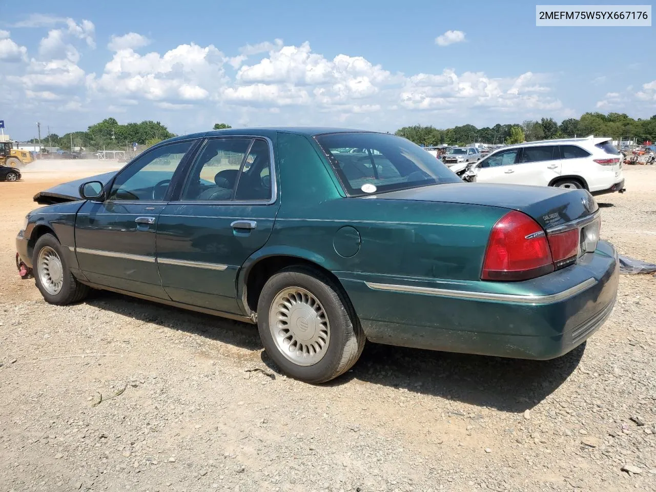 2000 Mercury Grand Marquis Ls VIN: 2MEFM75W5YX667176 Lot: 68532464