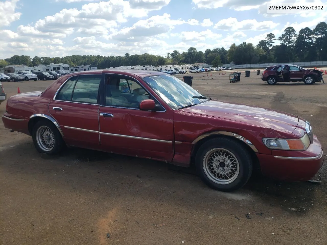 2000 Mercury Grand Marquis Ls VIN: 2MEFM75WXYX670302 Lot: 69929424